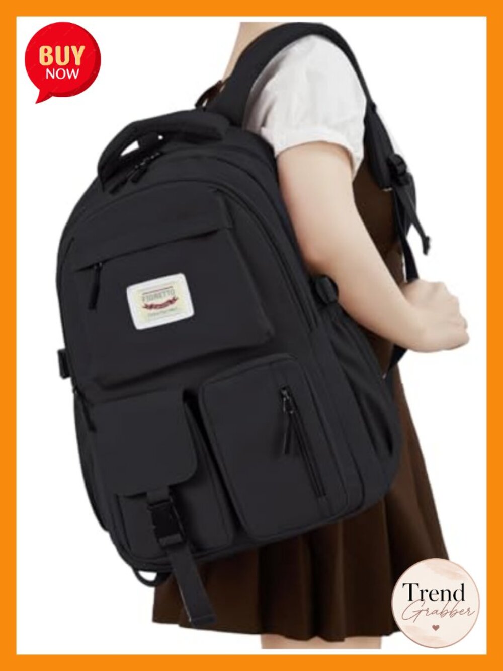 FIORETTO 25L Laptop Backpack for School College Women Teen Girls Multi-Pocket